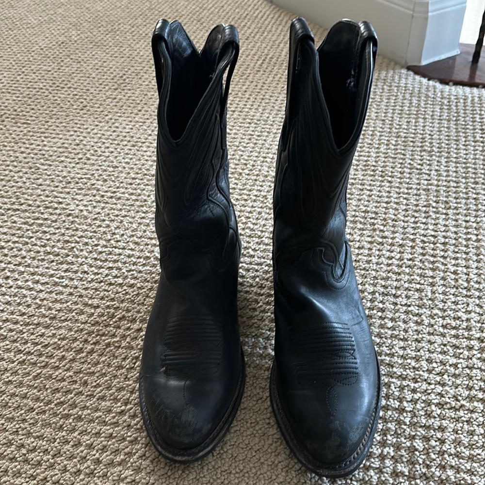 Men’s black leather Tecovas (hand made) cowboy boots
